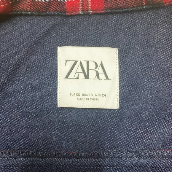Zara women oversized fringe flannel. XS - Picture 2 of 7